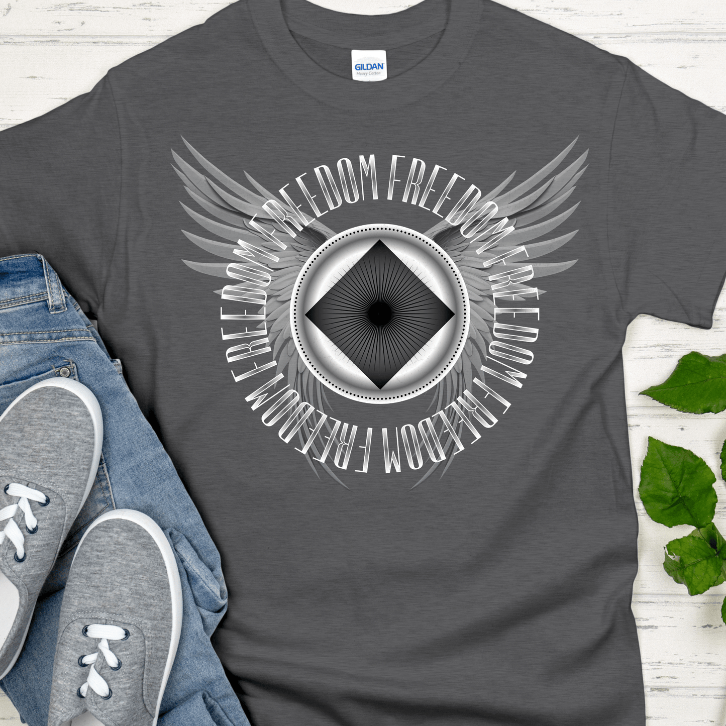 Custom Recovery T-Shirt | Inspiring Sobriety | (AA or NA) Freedom Wings