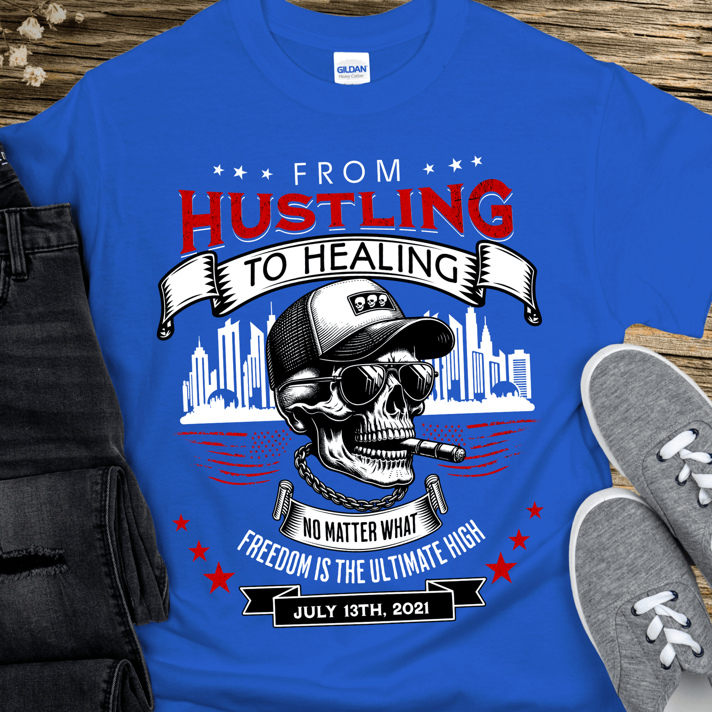 Custom Recovery T-Shirt | Inspiring Sobriety | From Hustling To Healing