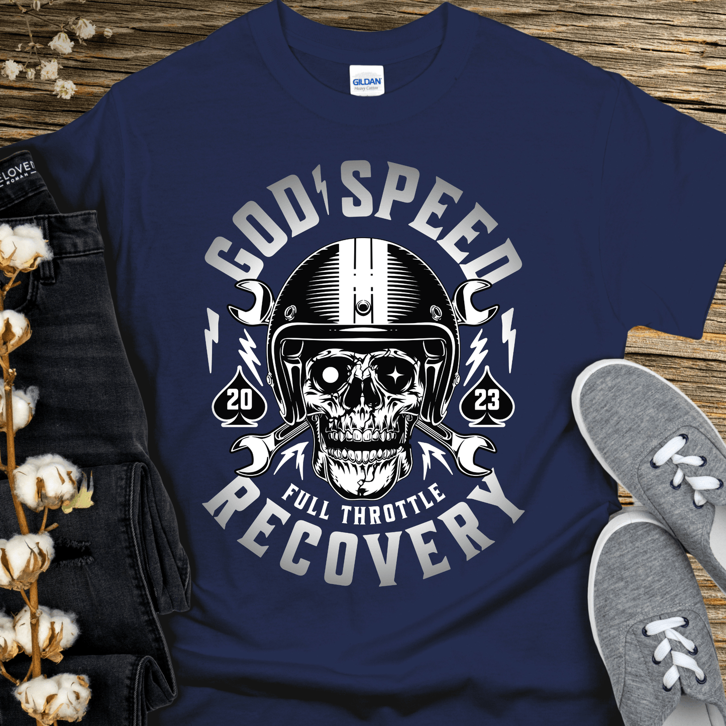 Custom Recovery T-Shirt | Inspiring Sobriety | God Speed - Full Throttle Recovery