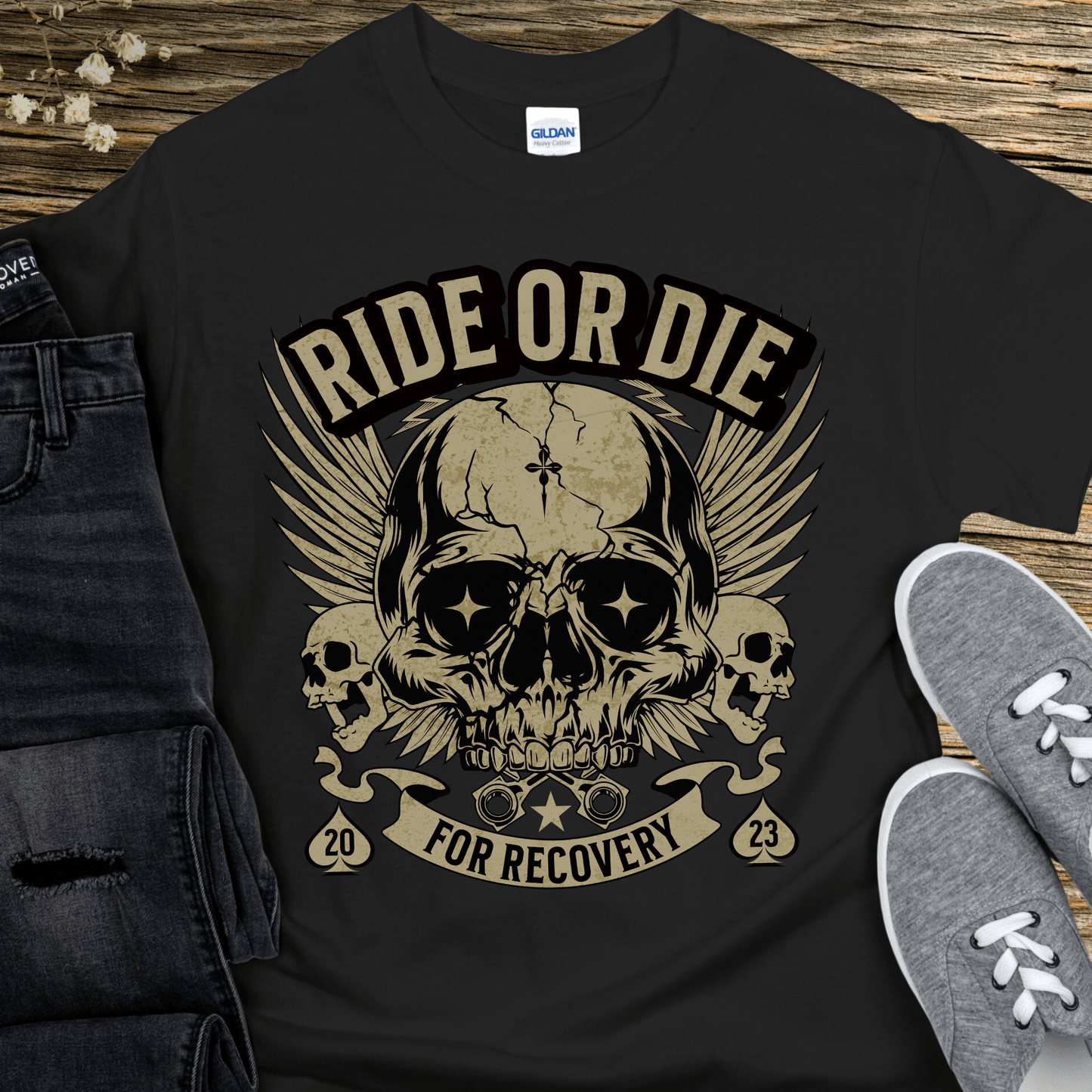 Custom Recovery T-Shirt | Inspiring Sobriety | Ride or Die For Recovery