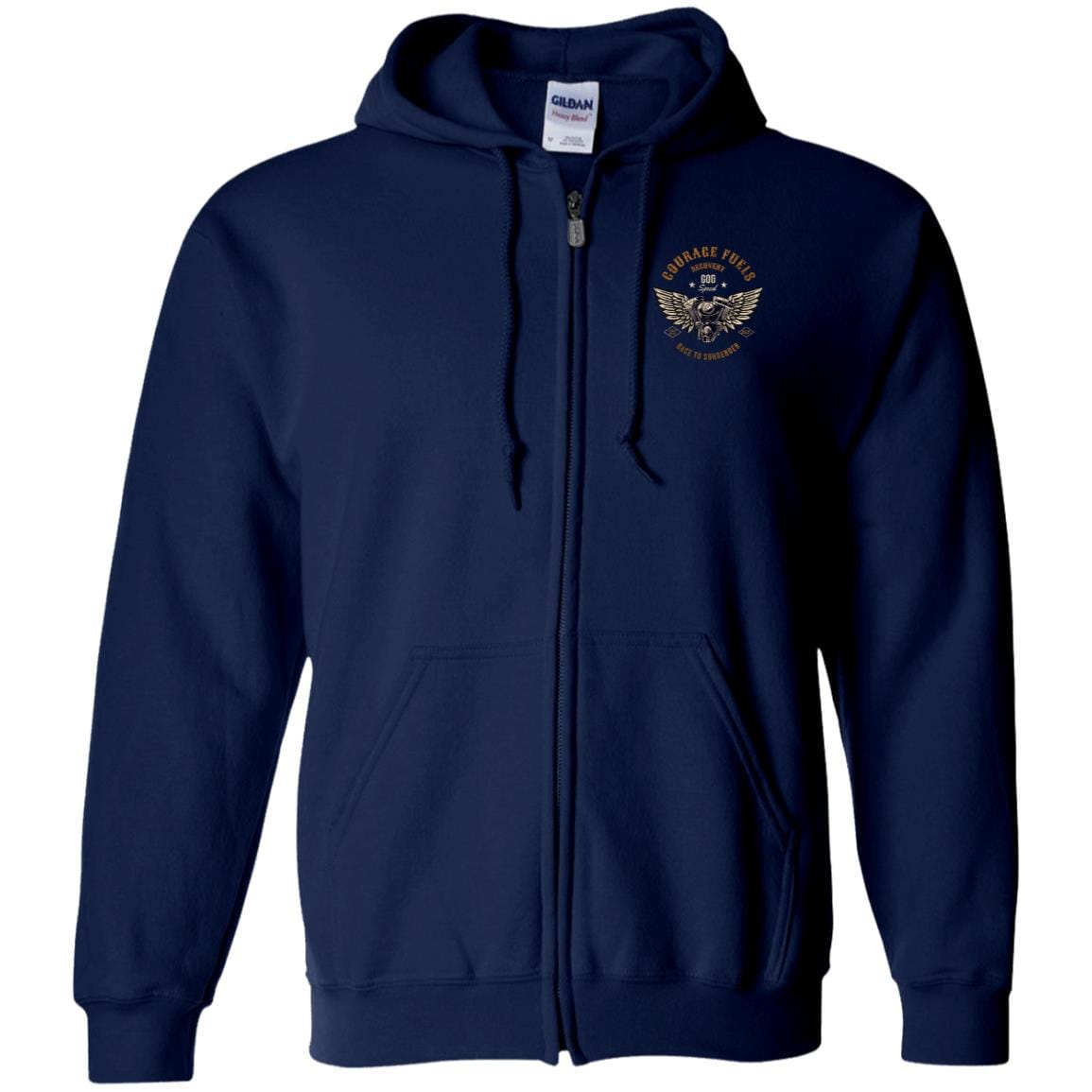 Custom Recovery Zip Hoodie | Inspiring Sobriety | Courage Fuels Recovery