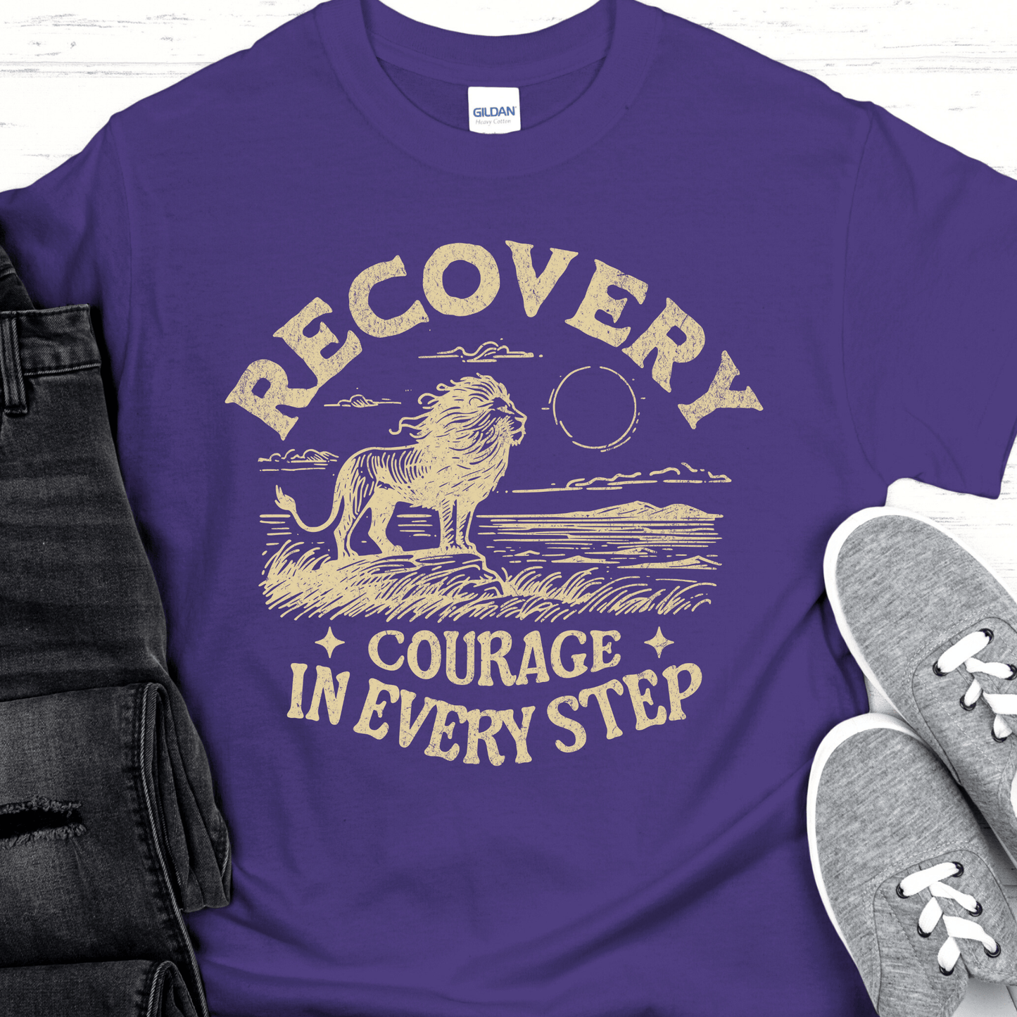 Recovery T-Shirt | Inspiring Sobriety | Recovery - Courage In Every Step