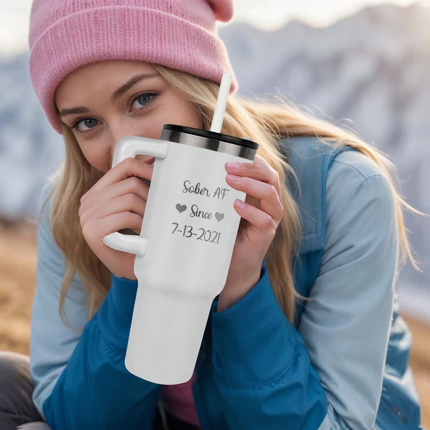 Custom Recovery SS Tumbler | Inspiring Sobriety | Sober AF Since