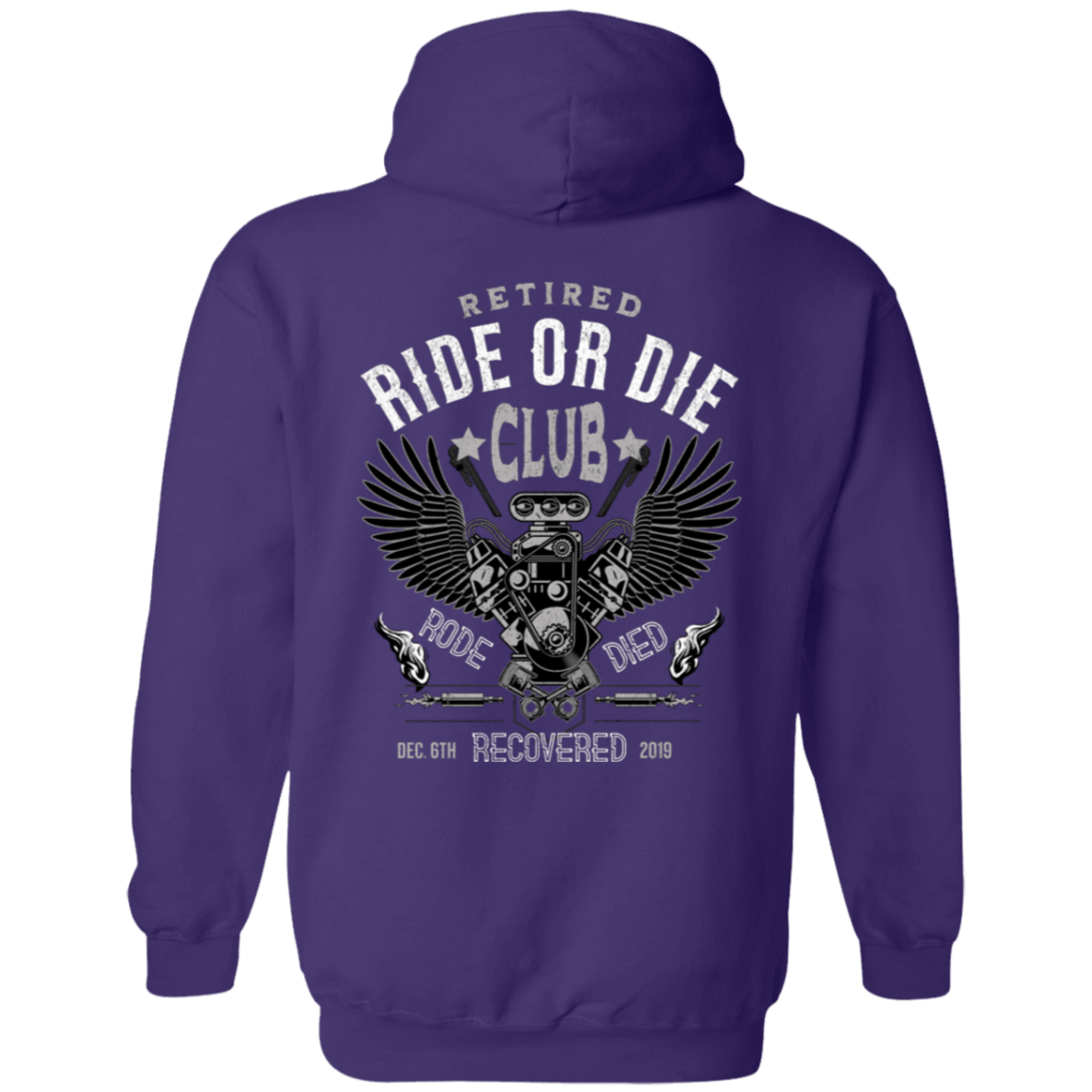 Custom Recovery Zip Hoodie  | Inspiring Sobriety |  Retired Ride or Die Club