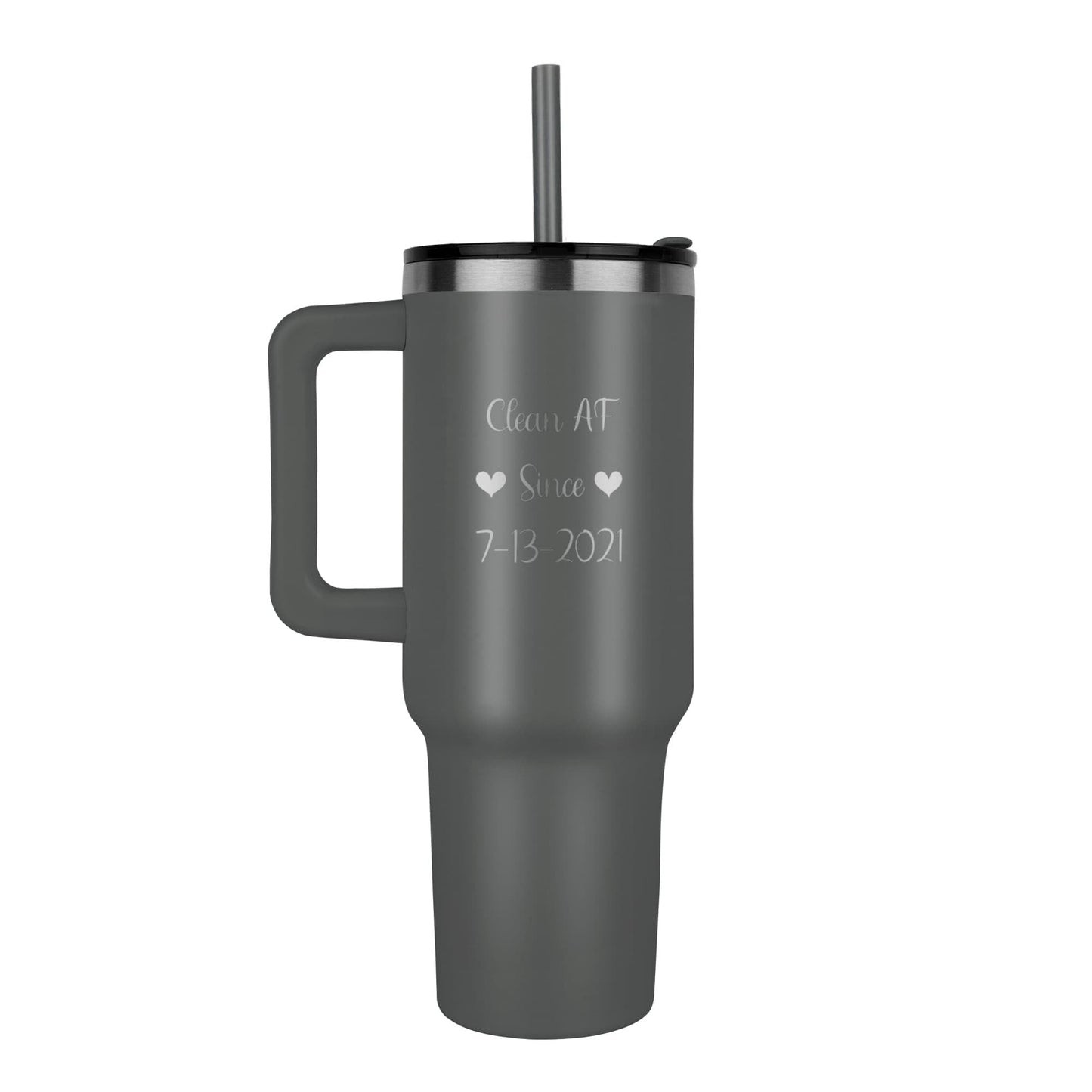 Custom SS Recovery Tumbler | Inspiring Sobriety | Clean AF Since