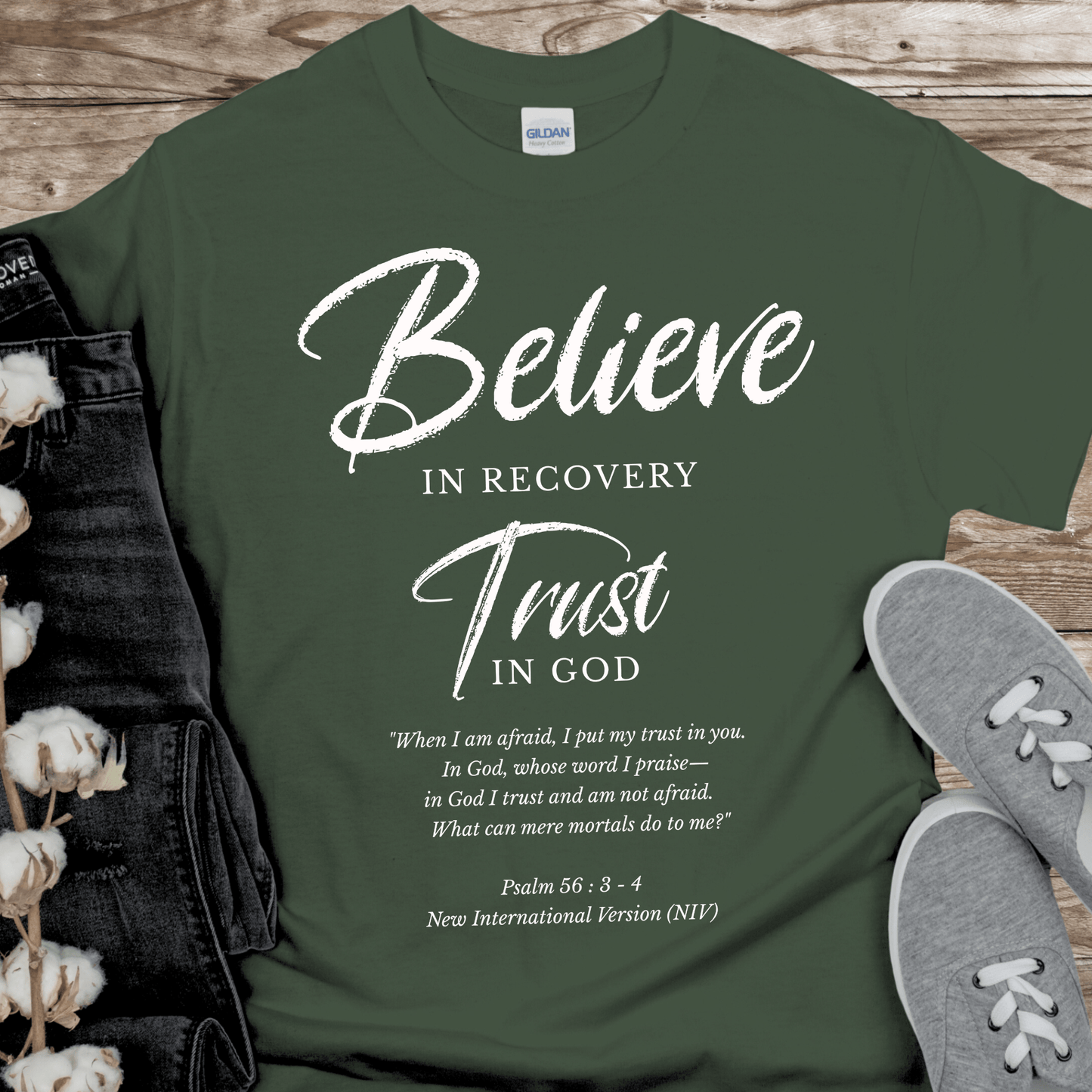 Recovery T-Shirt | Inspiring Sobriety |  Believe in Recovery, Trust in God