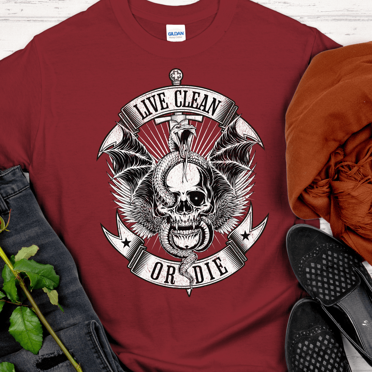 Recovery T-Shirt | Inspiring Sobriety |  Live Clean or Die