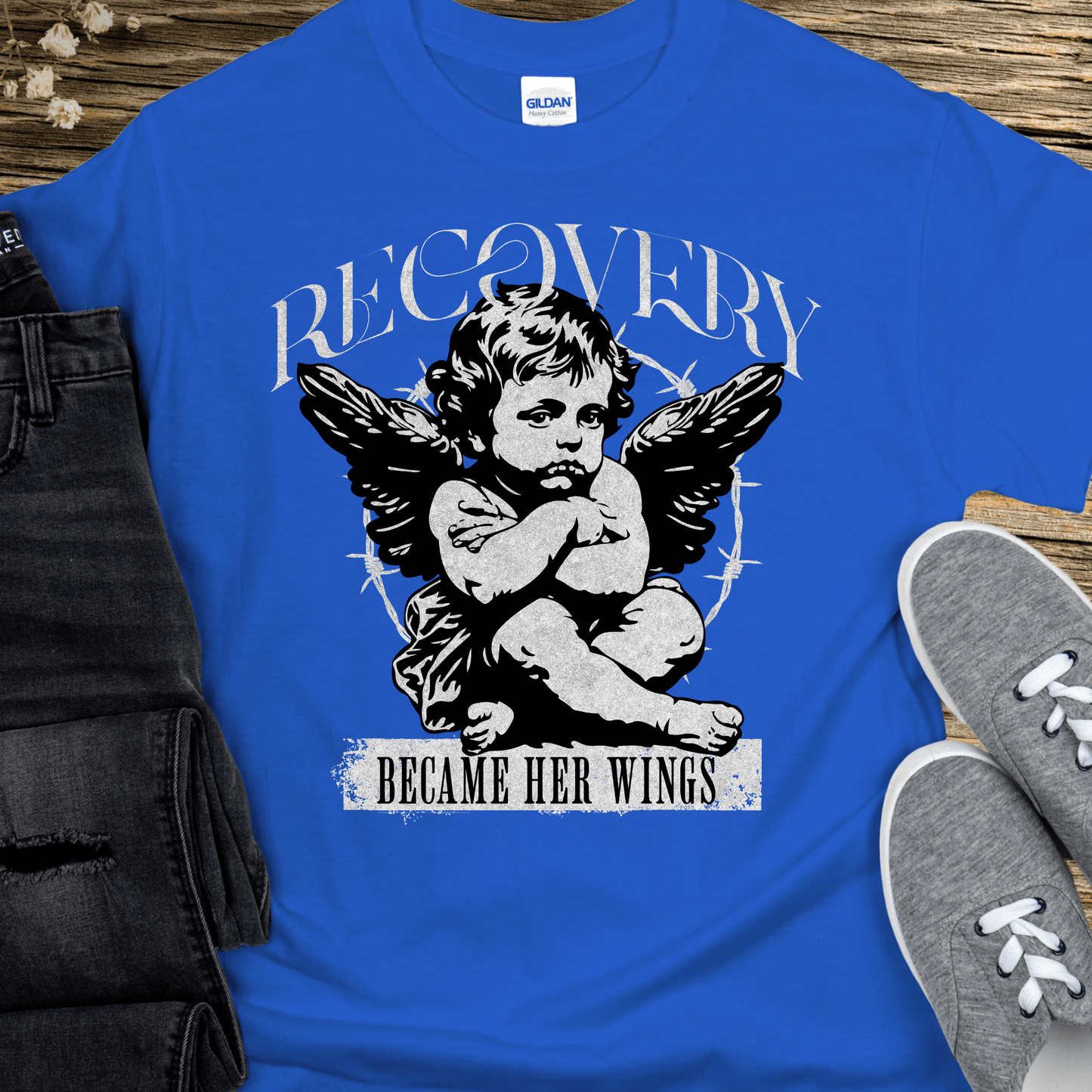 Recovery T-Shirt | Inspiring Sobriety |   Recovery Became Her Wings