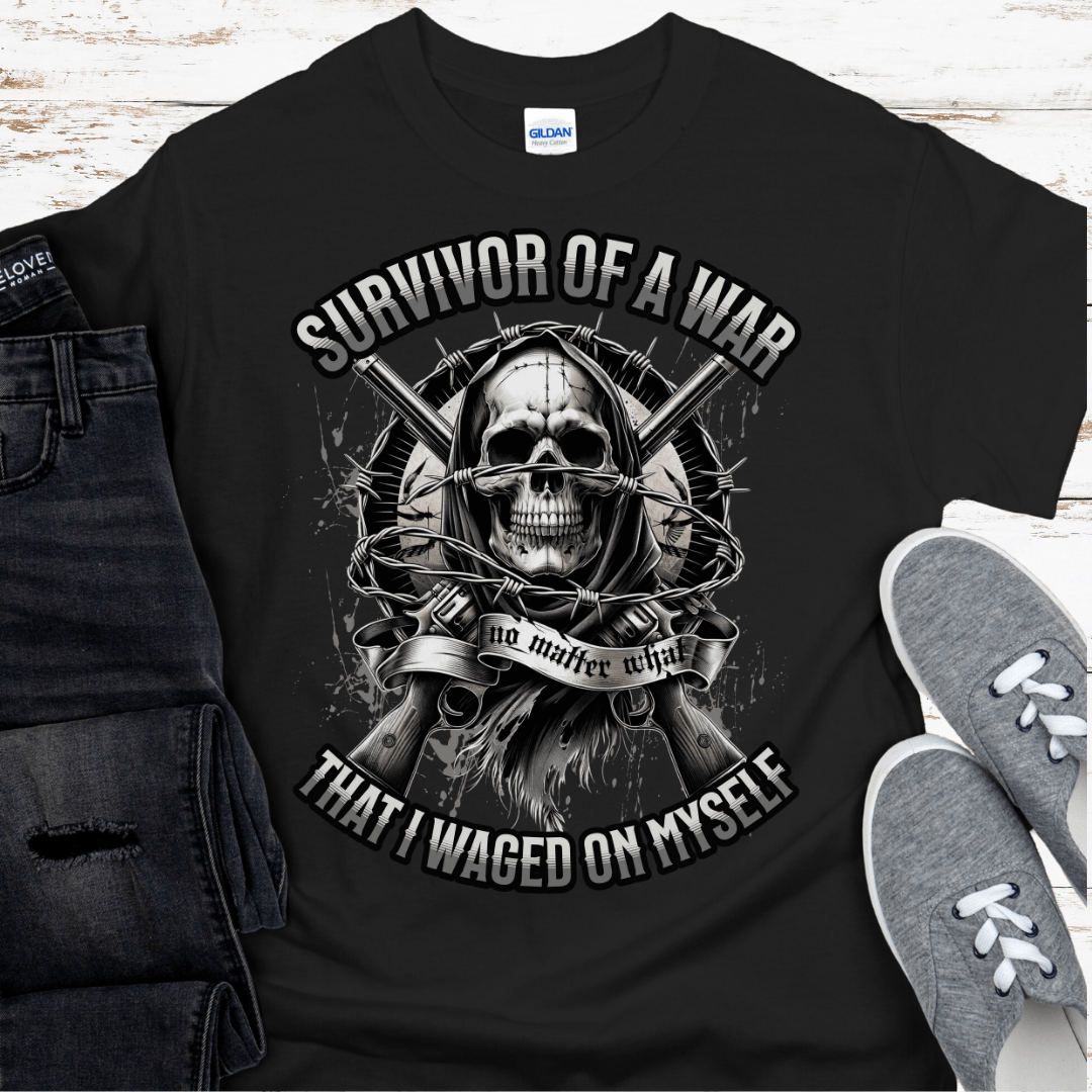 Recovery T-Shirt | Inspiring Sobriety |  Survivor of a War I Waged On Myself