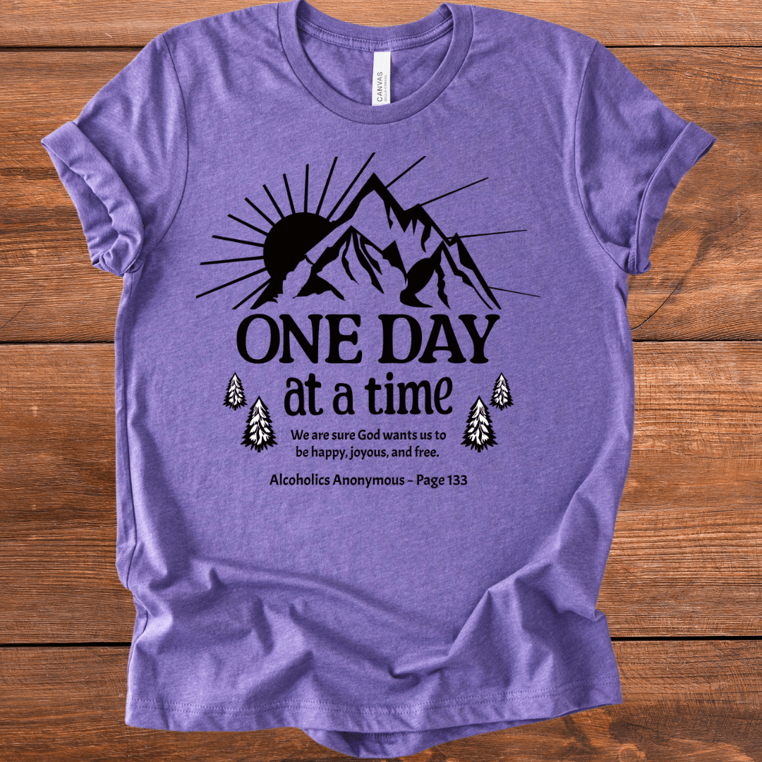 Vintage Recovery T-Shirt | Inspiring Sobriety |  One Day at a Time